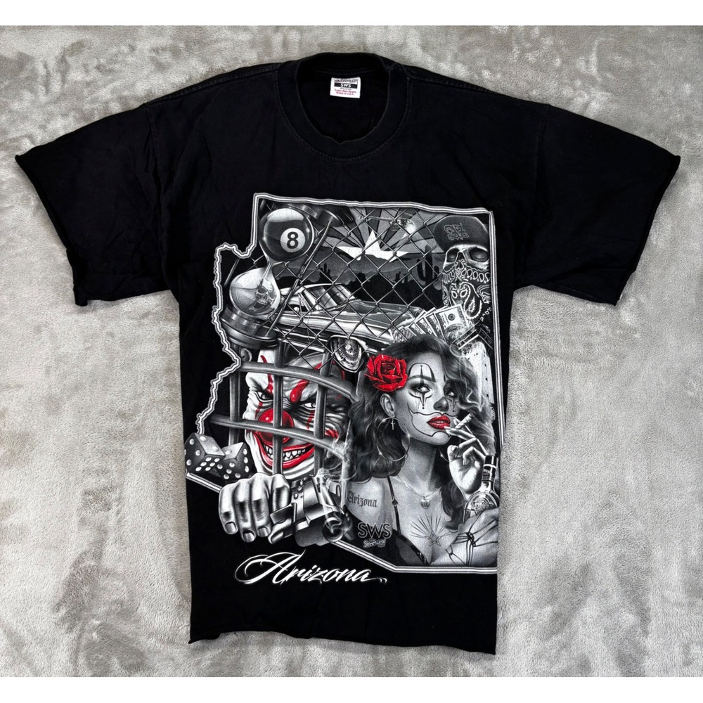 Streetwear Supply SWS Arizona Graphic Tee Women XL Black Lace Up Back Custom